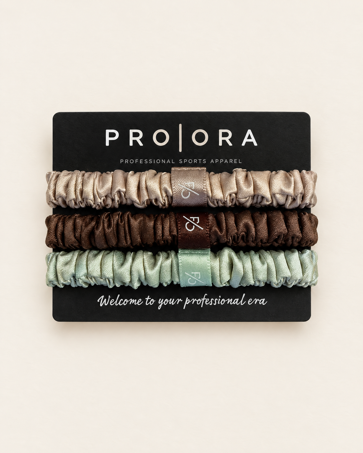 PRO | ORA Silk Hair Ties, pack of three on card