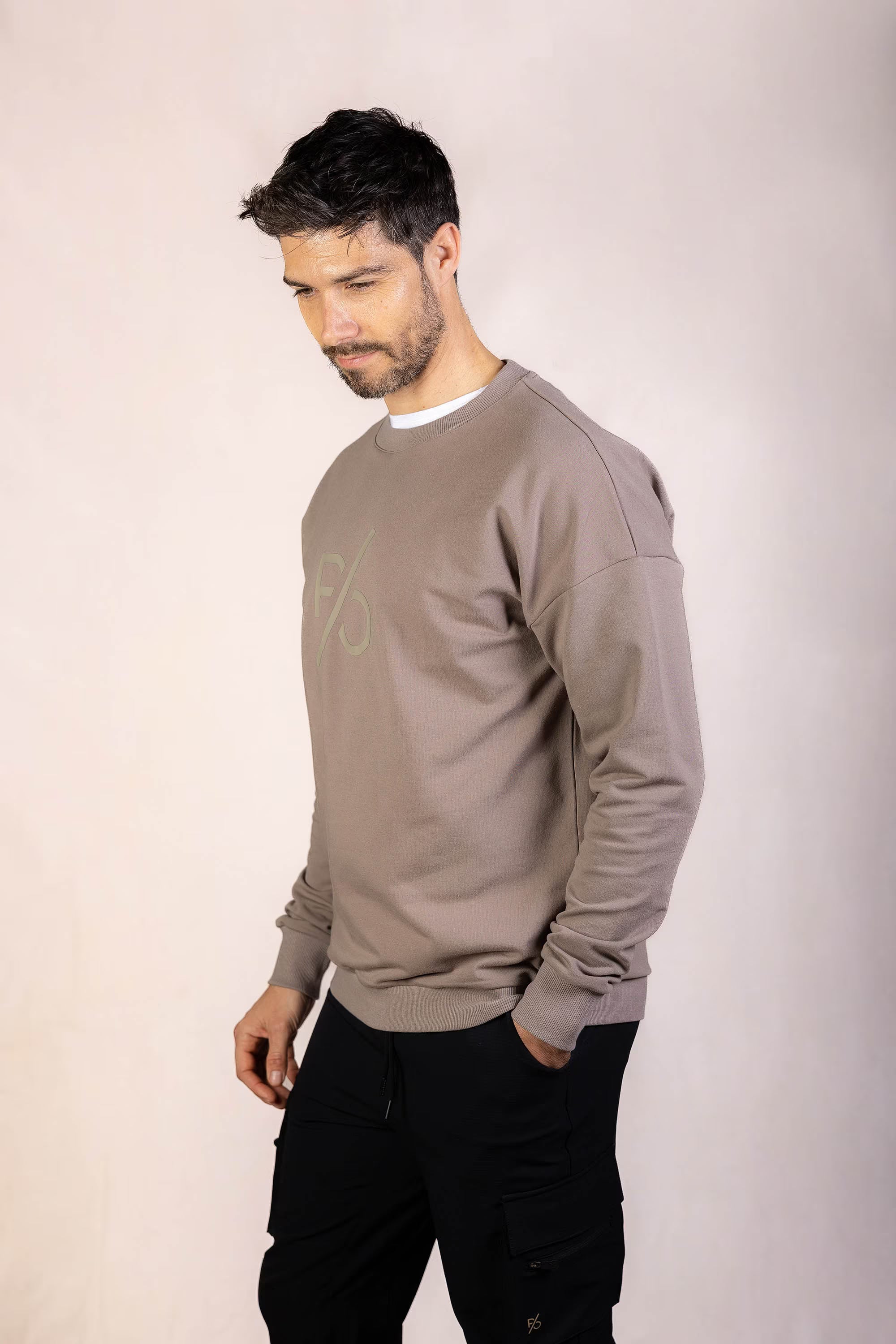 PRO | ORA men’s the aura drop sweater in Muted Clay, product detail image