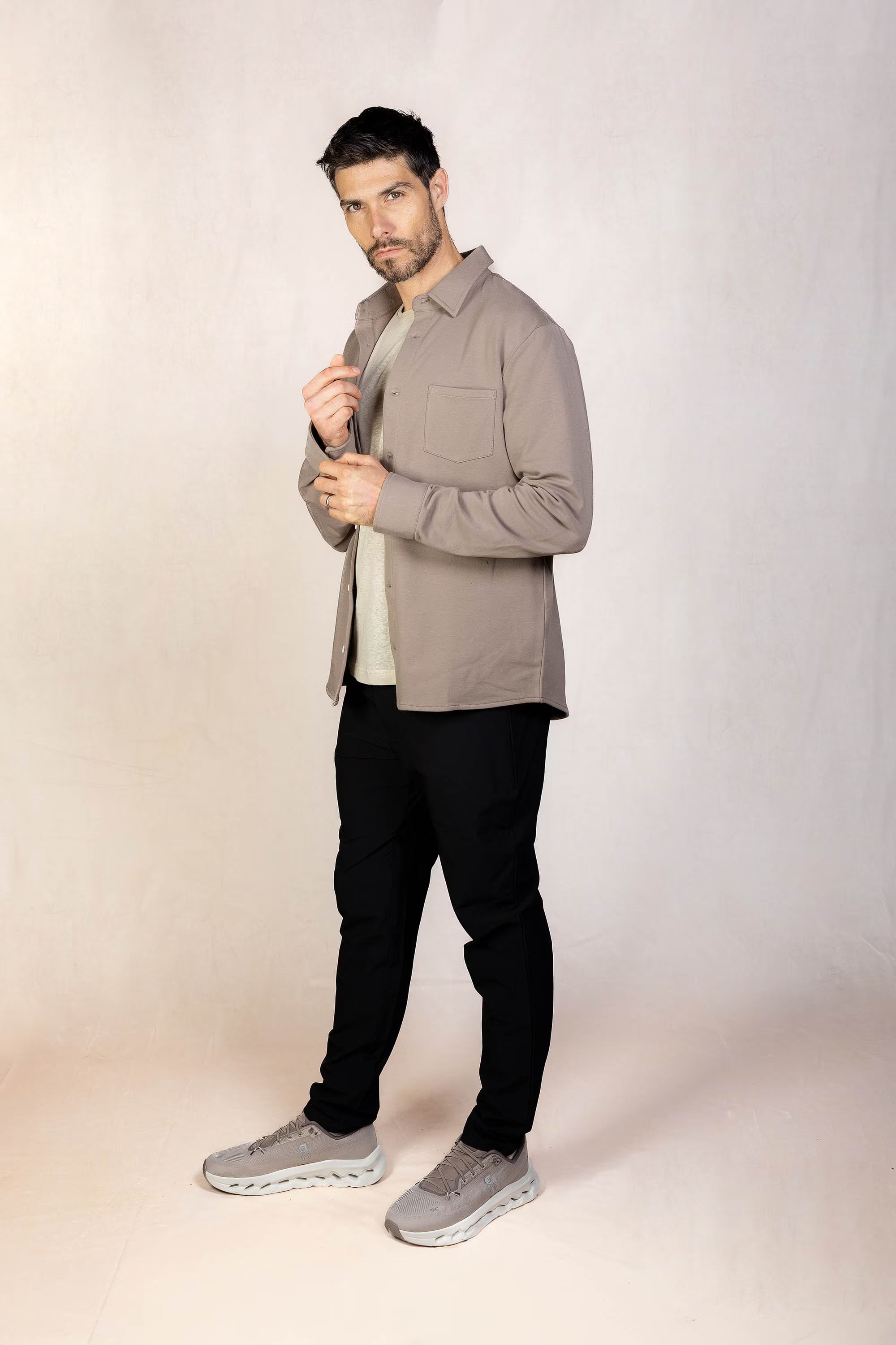 PRO | ORA men’s the sweater shirt in Muted Clay, product detail image