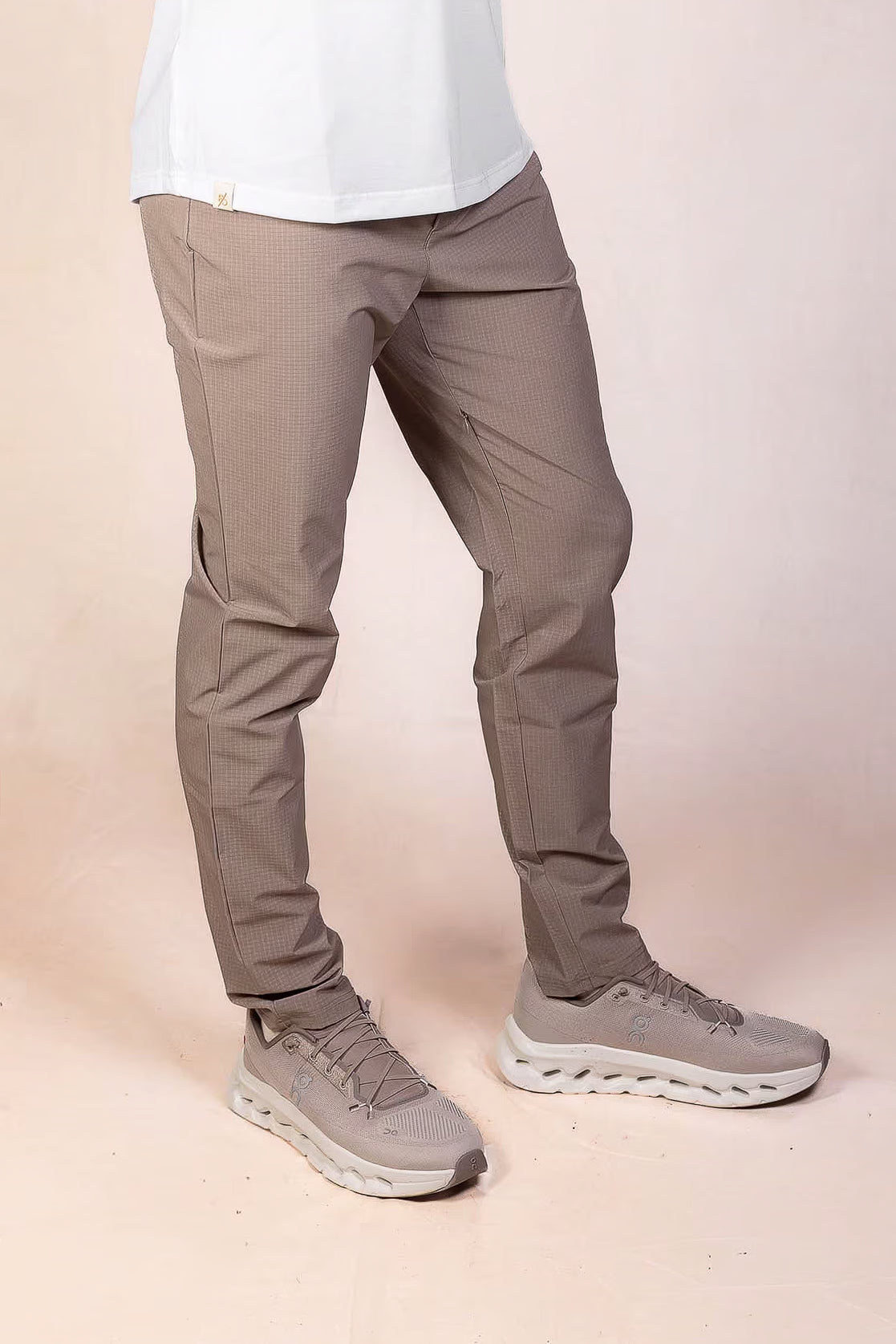 PRO | ORA men’s the precision trouser in Muted Clay, studio product image, front view