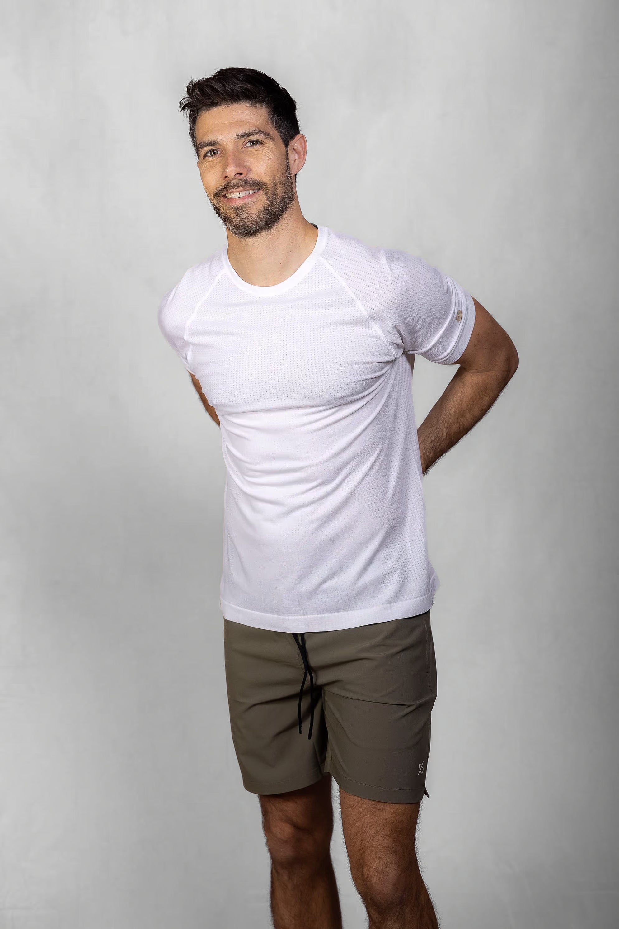 Men's Proformance Short in Olive Smoke #Colour_Olive Smoke