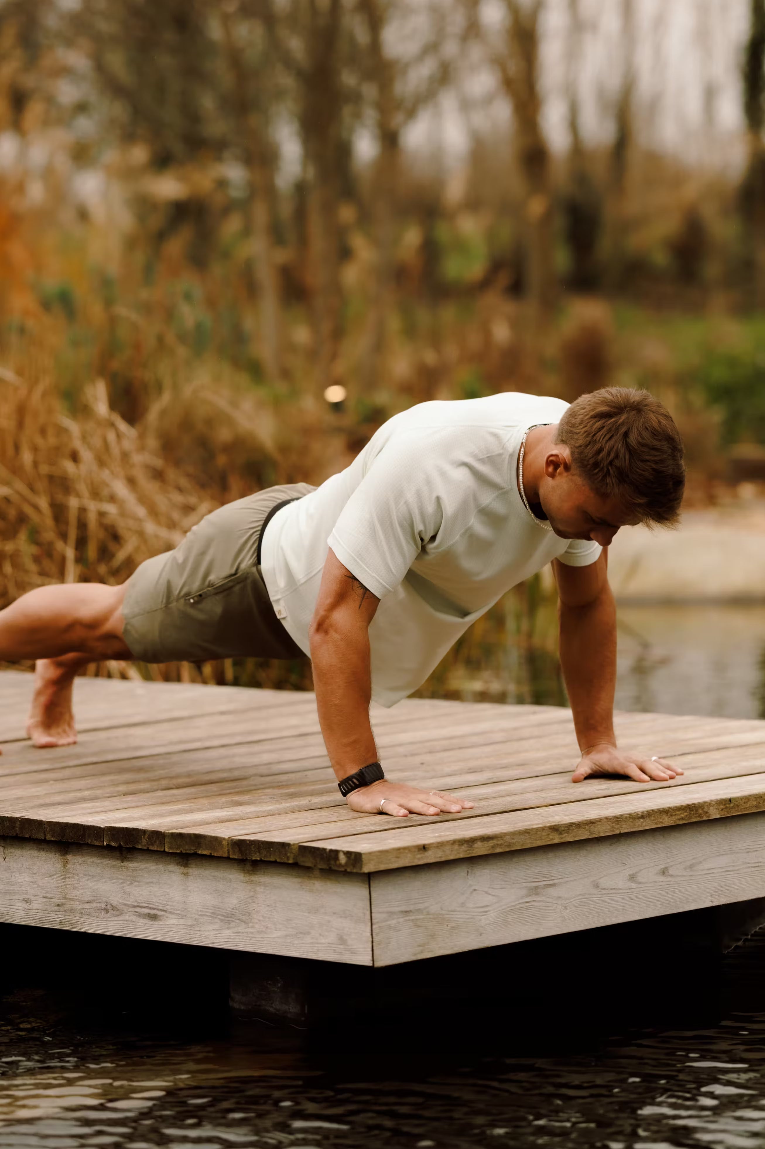 PRO | ORA men’s proformance t in Blue Porcelain, worn during training