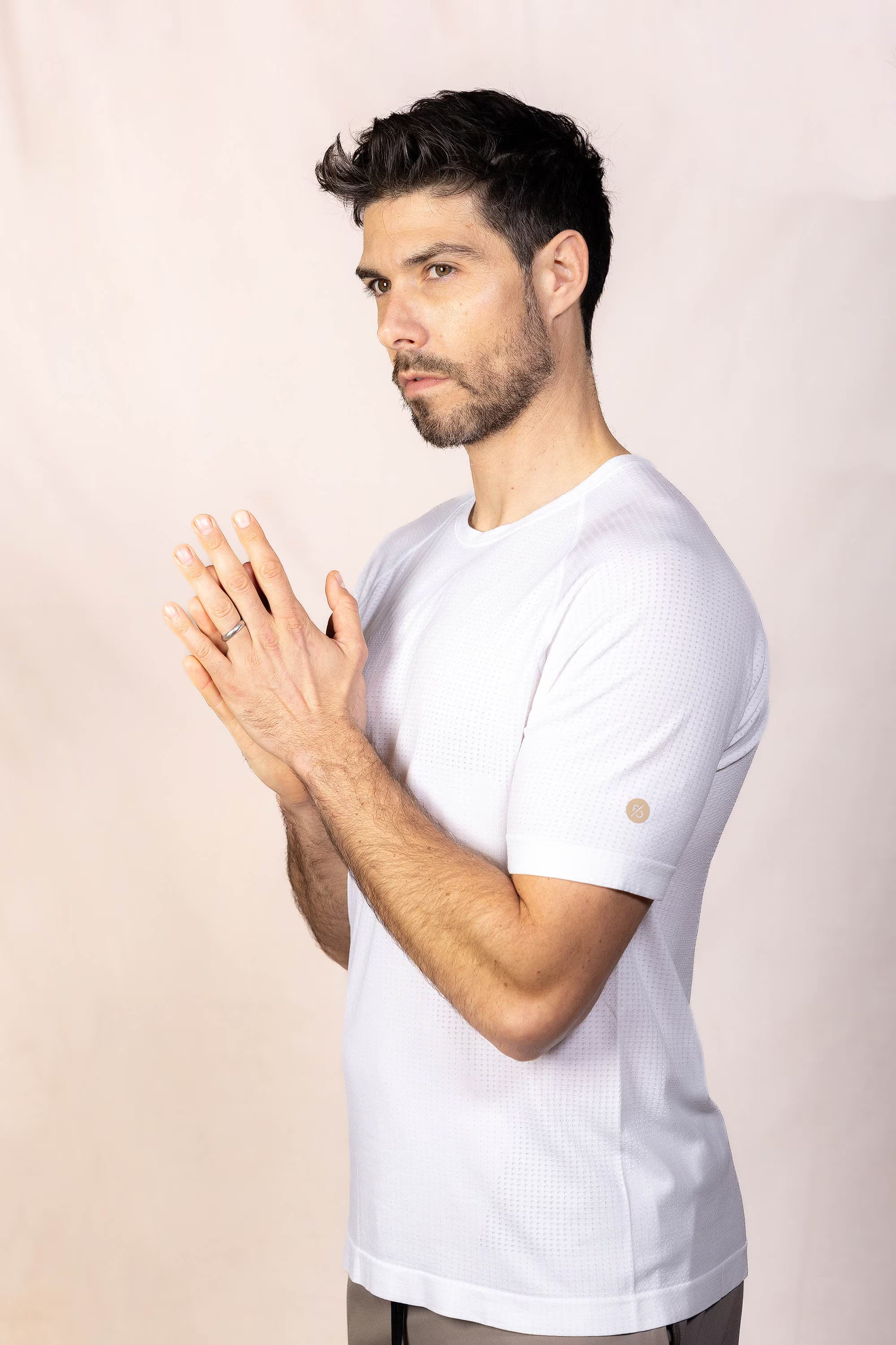 PRO | ORA men’s proformance t in White Onyx, product detail image