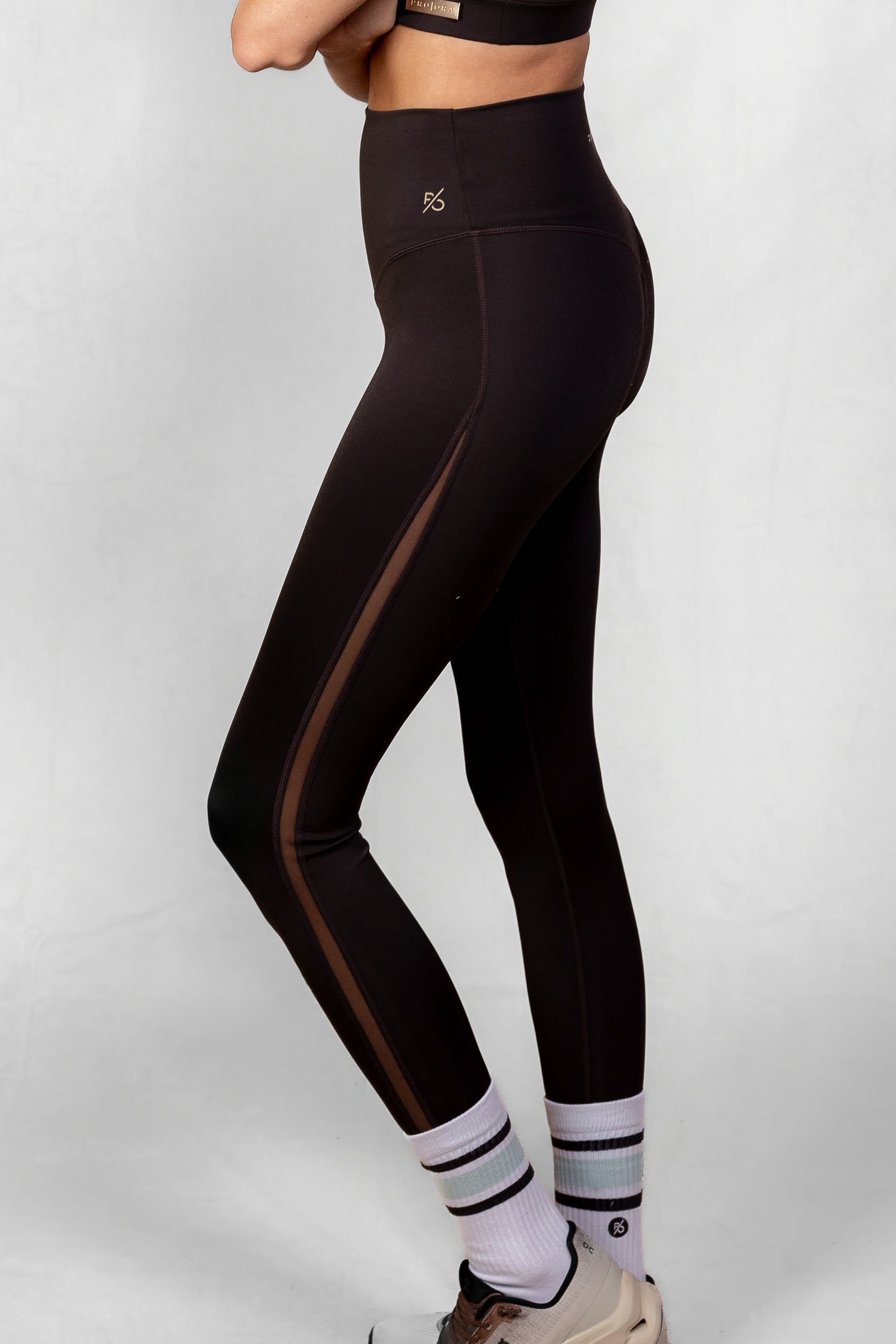 Women's Proformance High Waist Mesh Leggings in Dark Espresso #Colour_Dark Espresso
