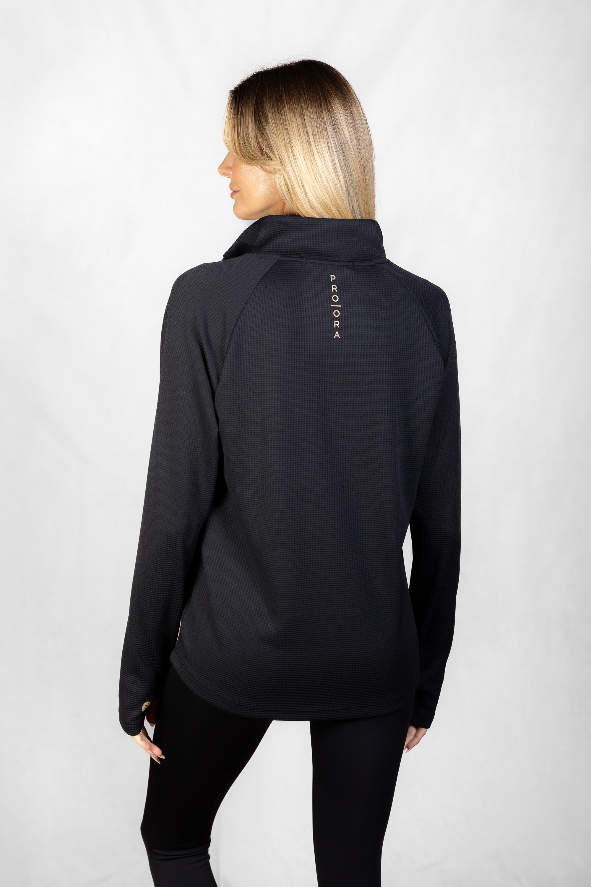 Women's Proformance Waffle Half Zip in Black Onyx #Colour_Black Onyx