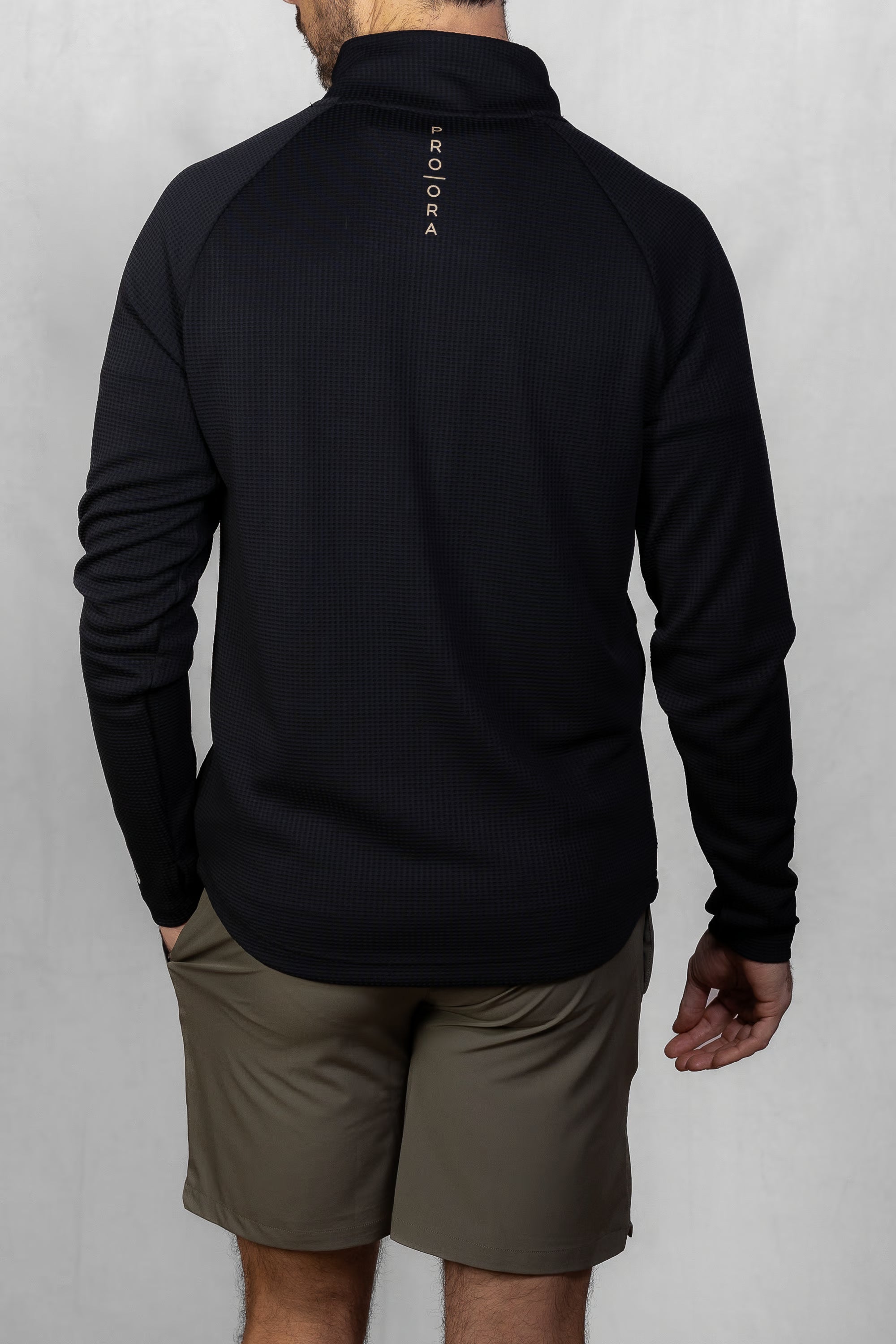 Men's Proformance Waffle Half Zip in Black Onyx #Colour_Black Onyx