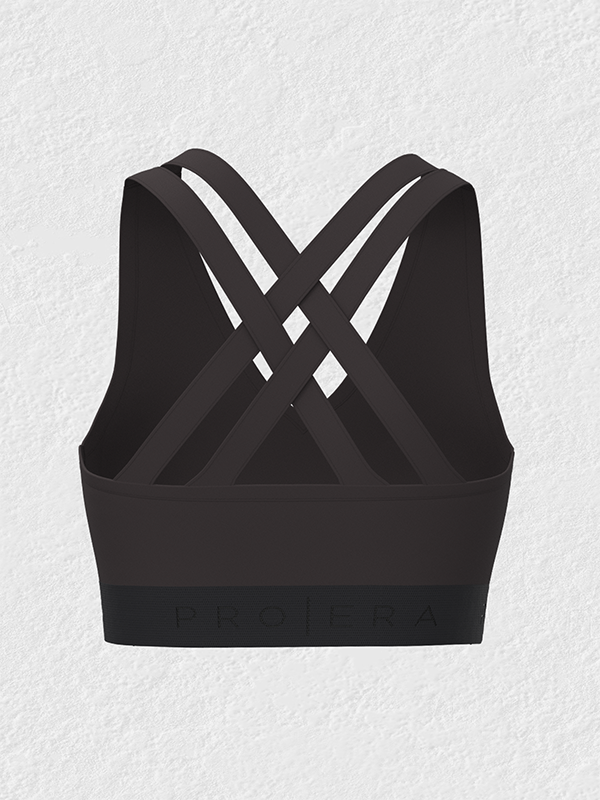 V Neck Cross Back Sports Bra