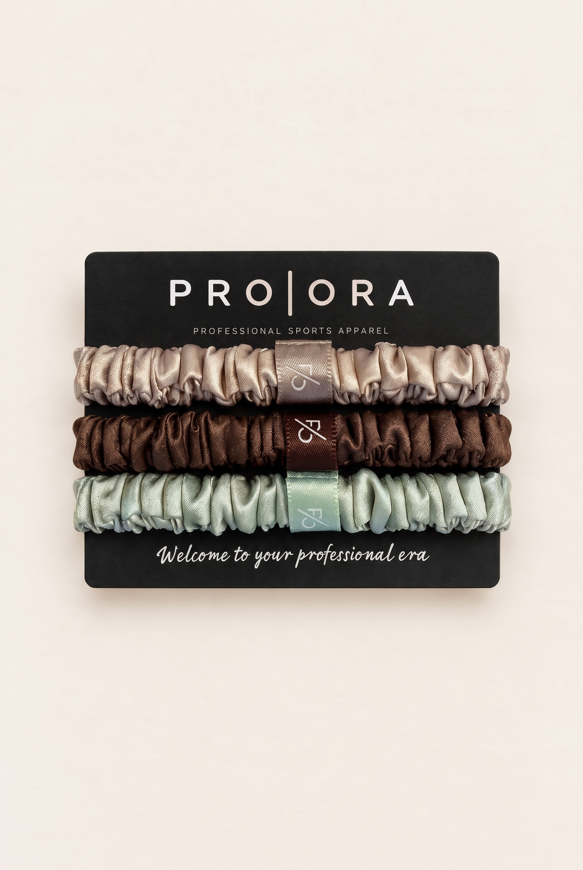 PRO | ORA Silk Hair Ties, pack of three on card