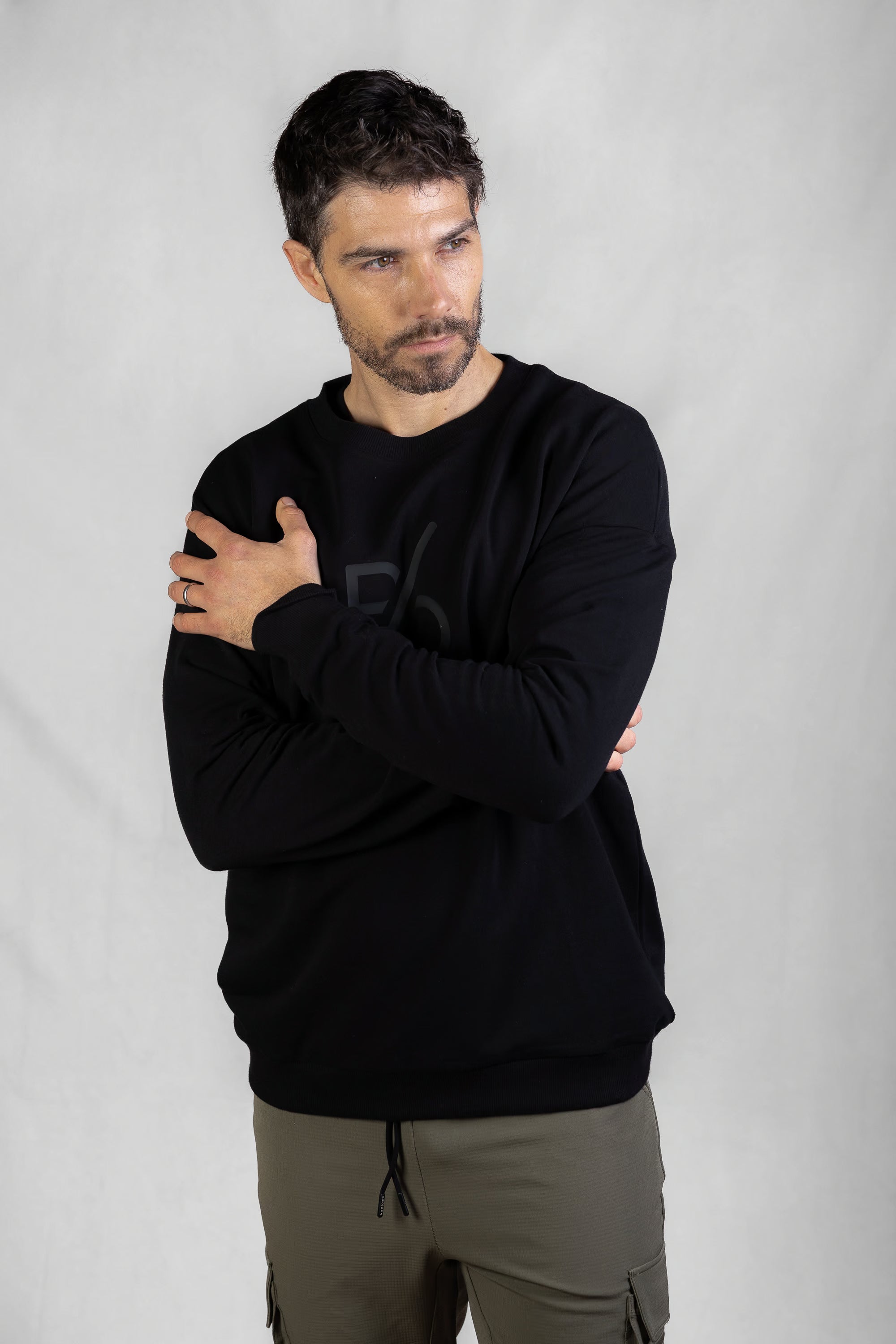 Men's Aura Drop Sweatshirt in Black Onyx #Colour_Black Onyx