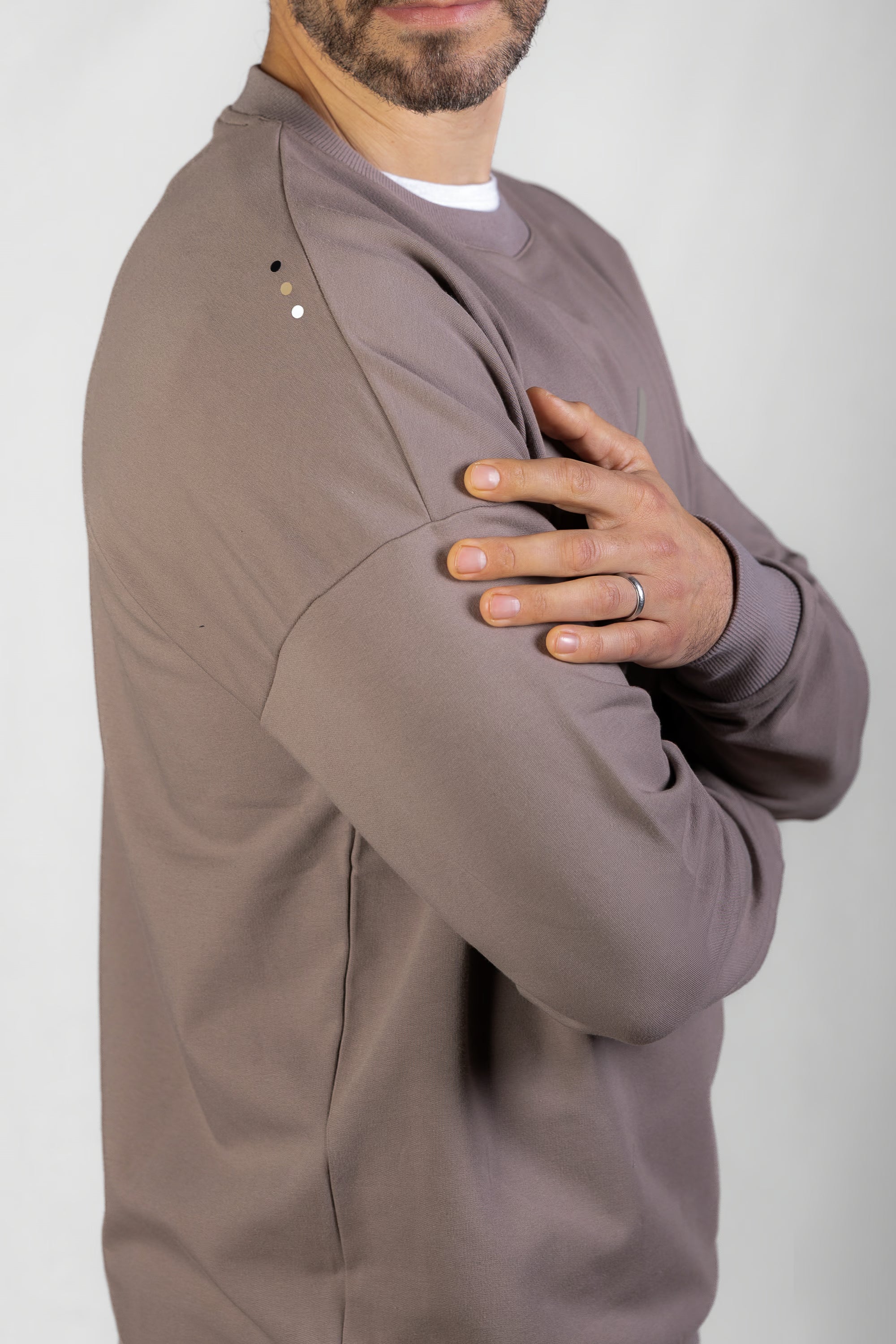 Men's Aura Drop Sweatshirt in Muted Clay #Colour_Muted Clay
