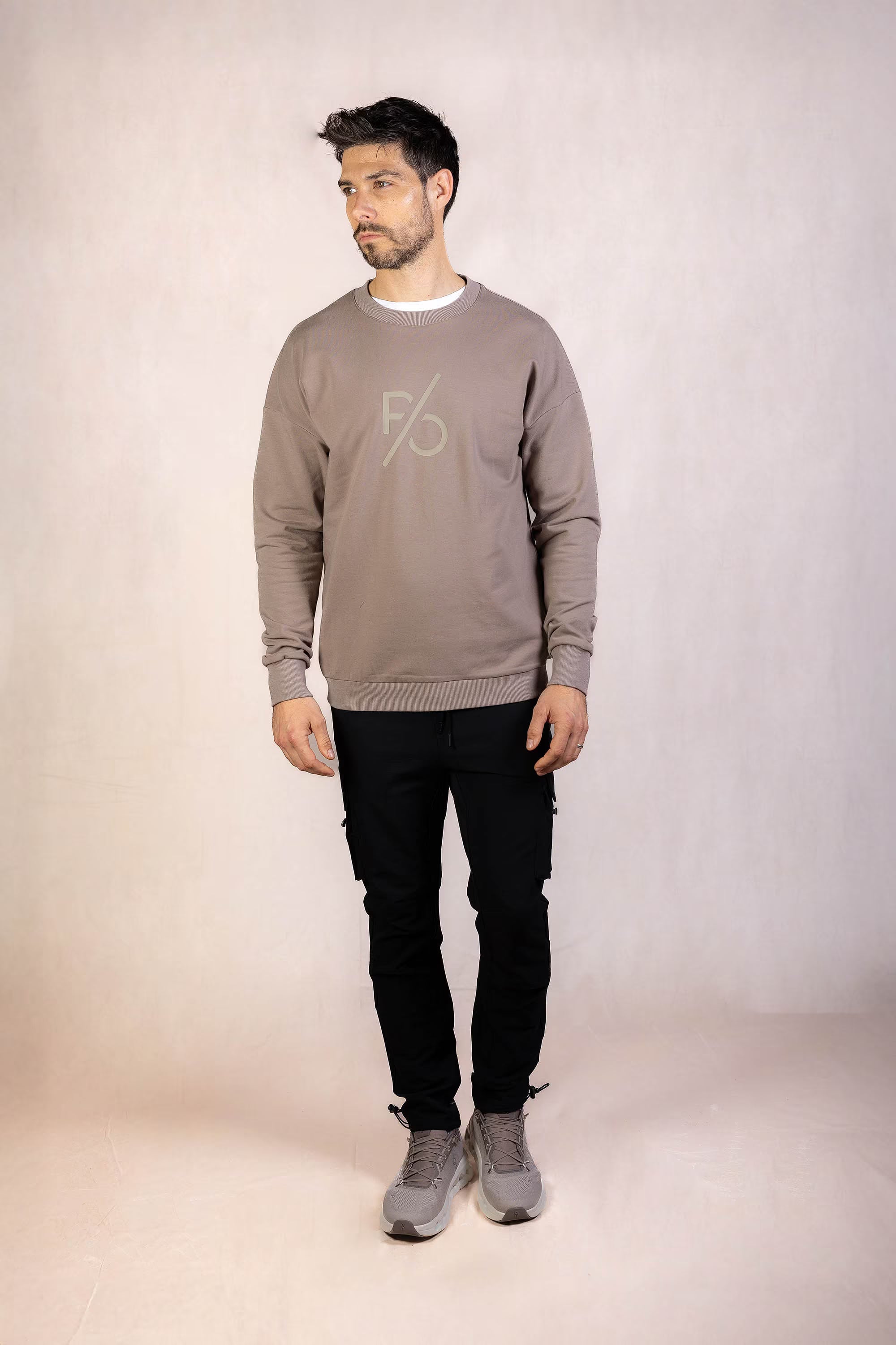 PRO | ORA men’s the aura drop sweater in Muted Clay, studio product image, product detail image