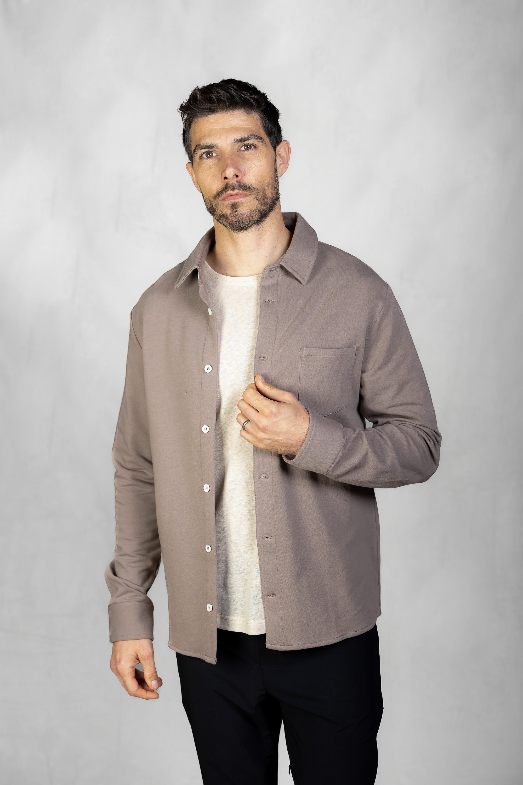 Men's Aura Sweater Shirt in Muted Clay #Colour_Muted Clay
