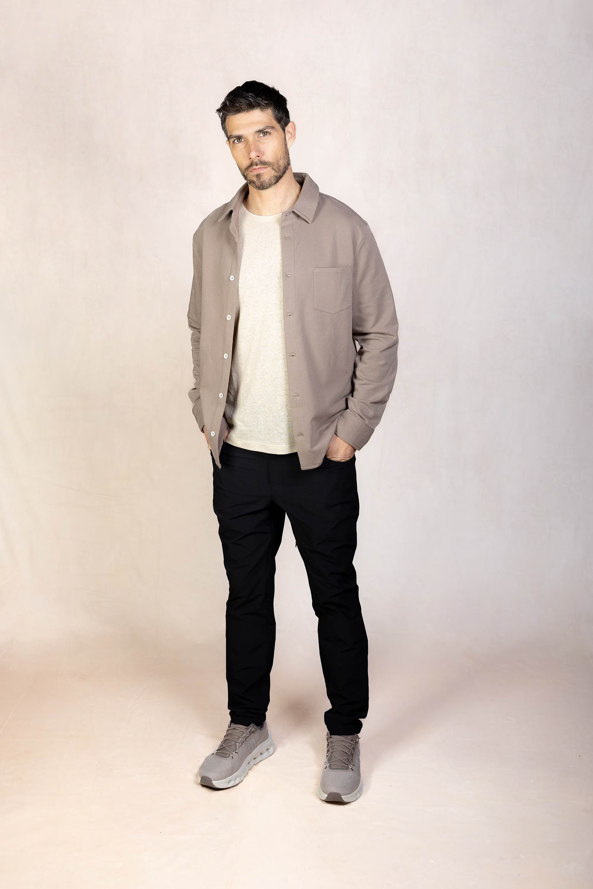 PRO | ORA men’s the sweater shirt in Muted Clay, product detail image