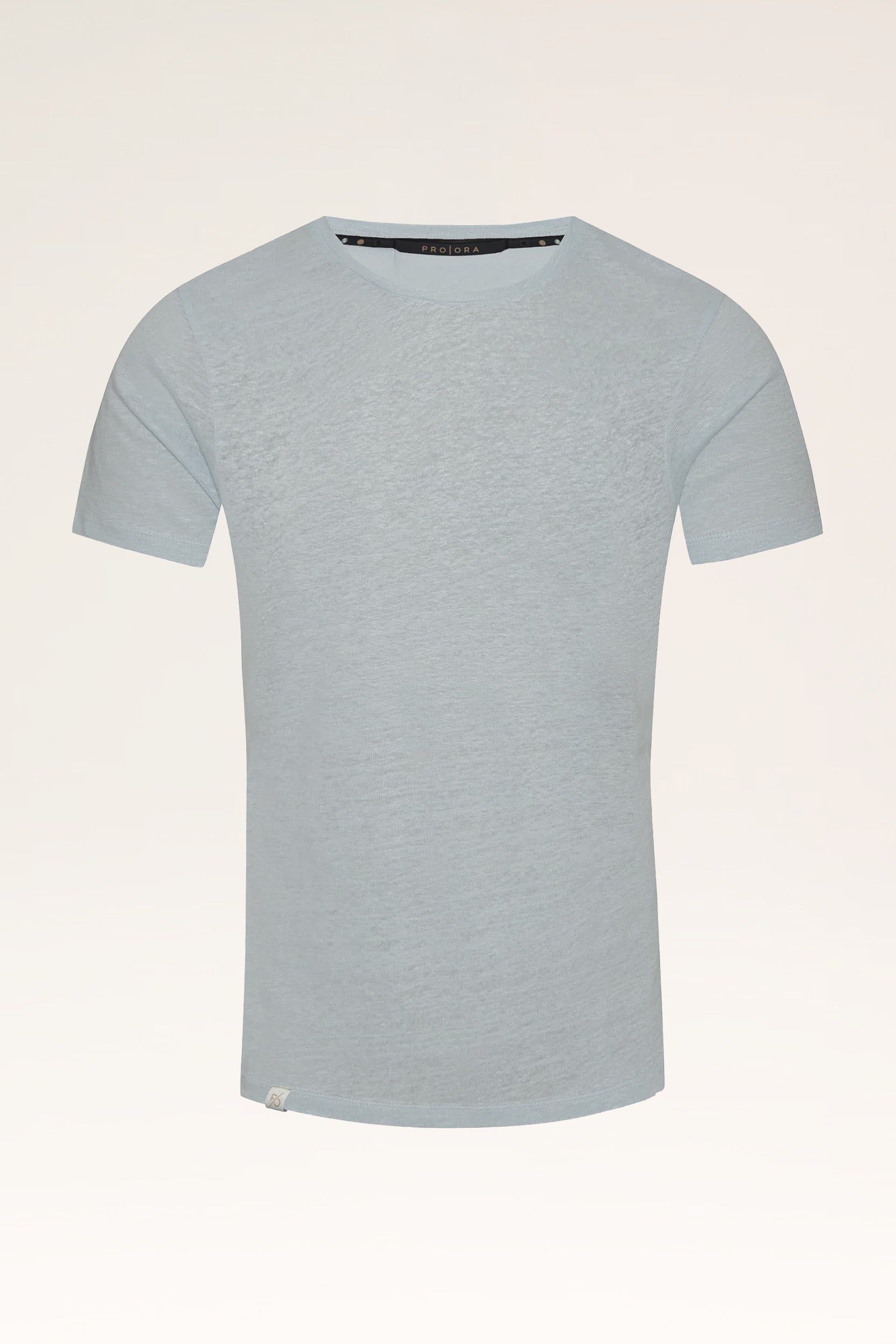 PRO | ORA men’s the linen t-shirt in Blue Porcelain rendered front view