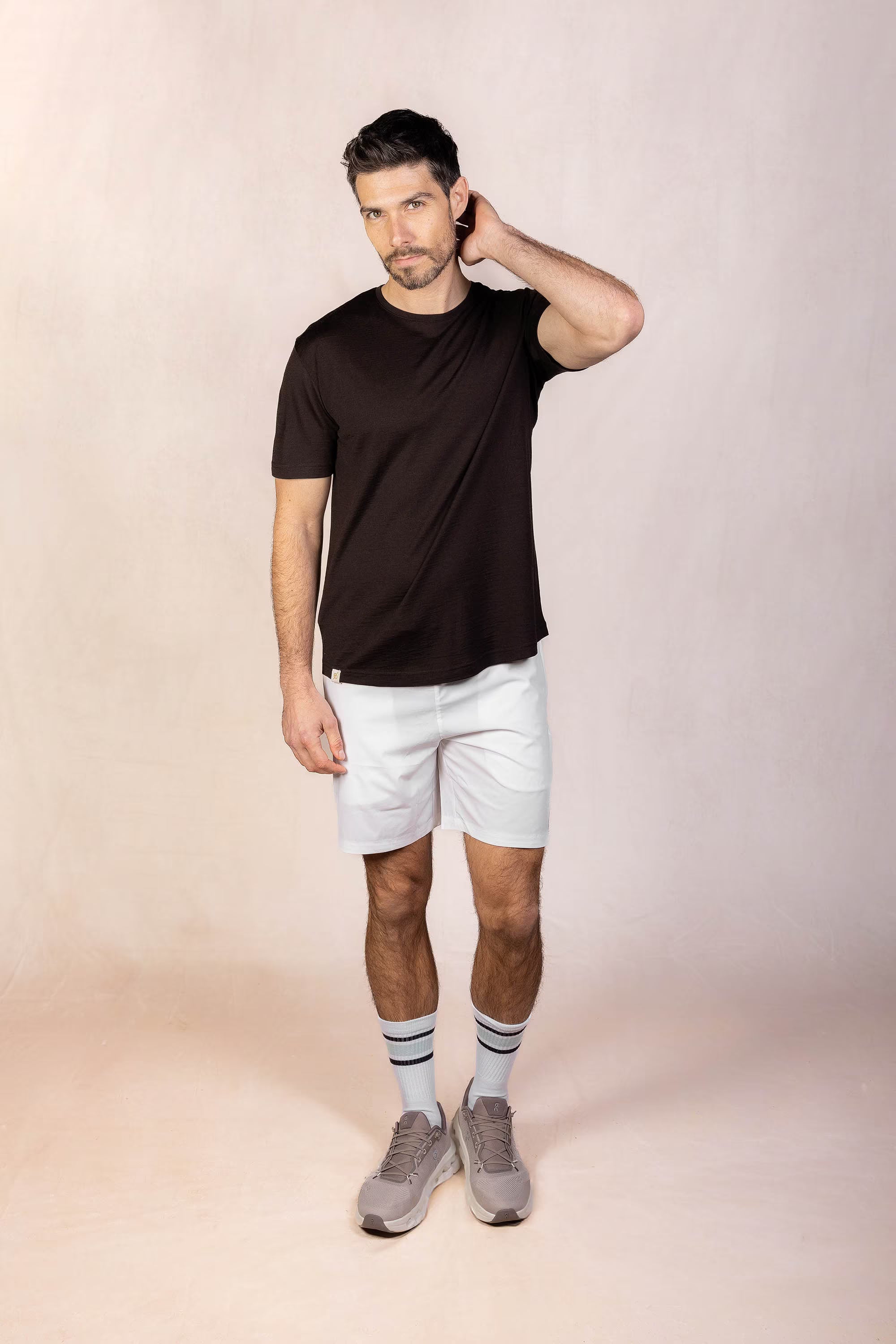 PRO | ORA men’s the merino t in Dark Espresso, product detail image