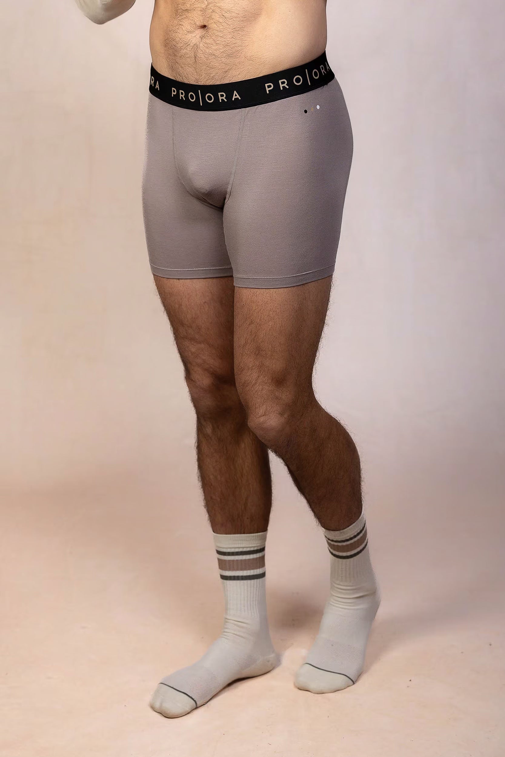 PRO | ORA men’s the precision brief in Muted Clay, studio product image, front view