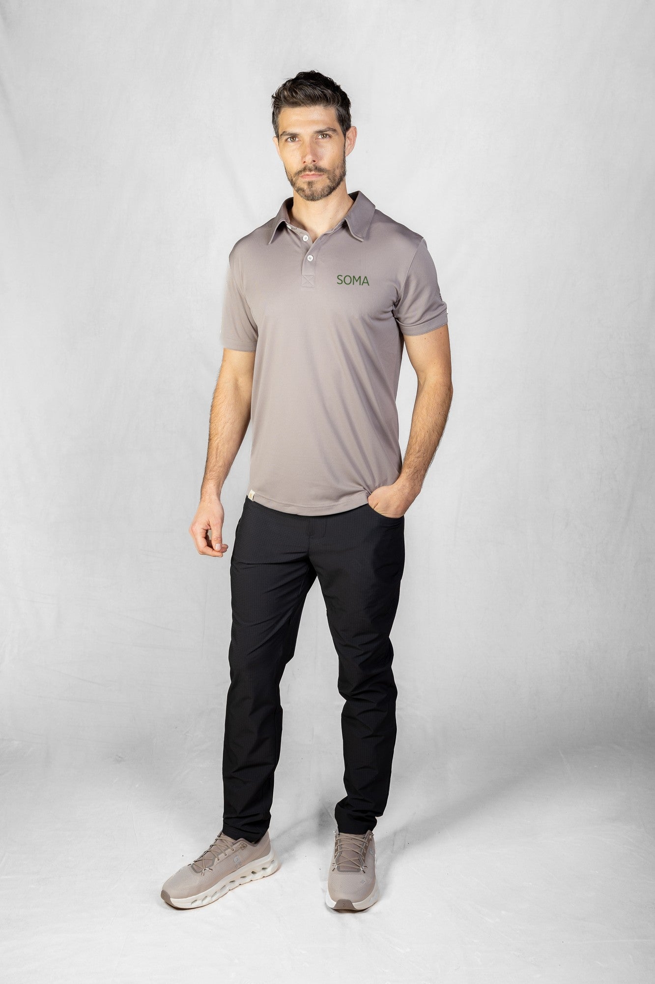 SOMA CLUB X PRO | ORA Men's Proformance Polo Shirt in Muted Clay #Colour_Muted Clay