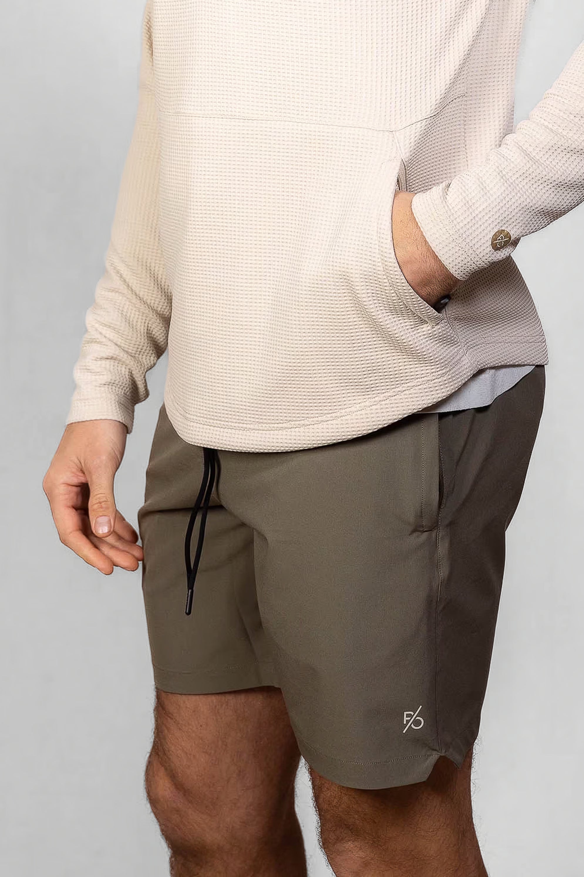 Men's Proformance Short in Olive Smoke #Colour_Olive Smoke