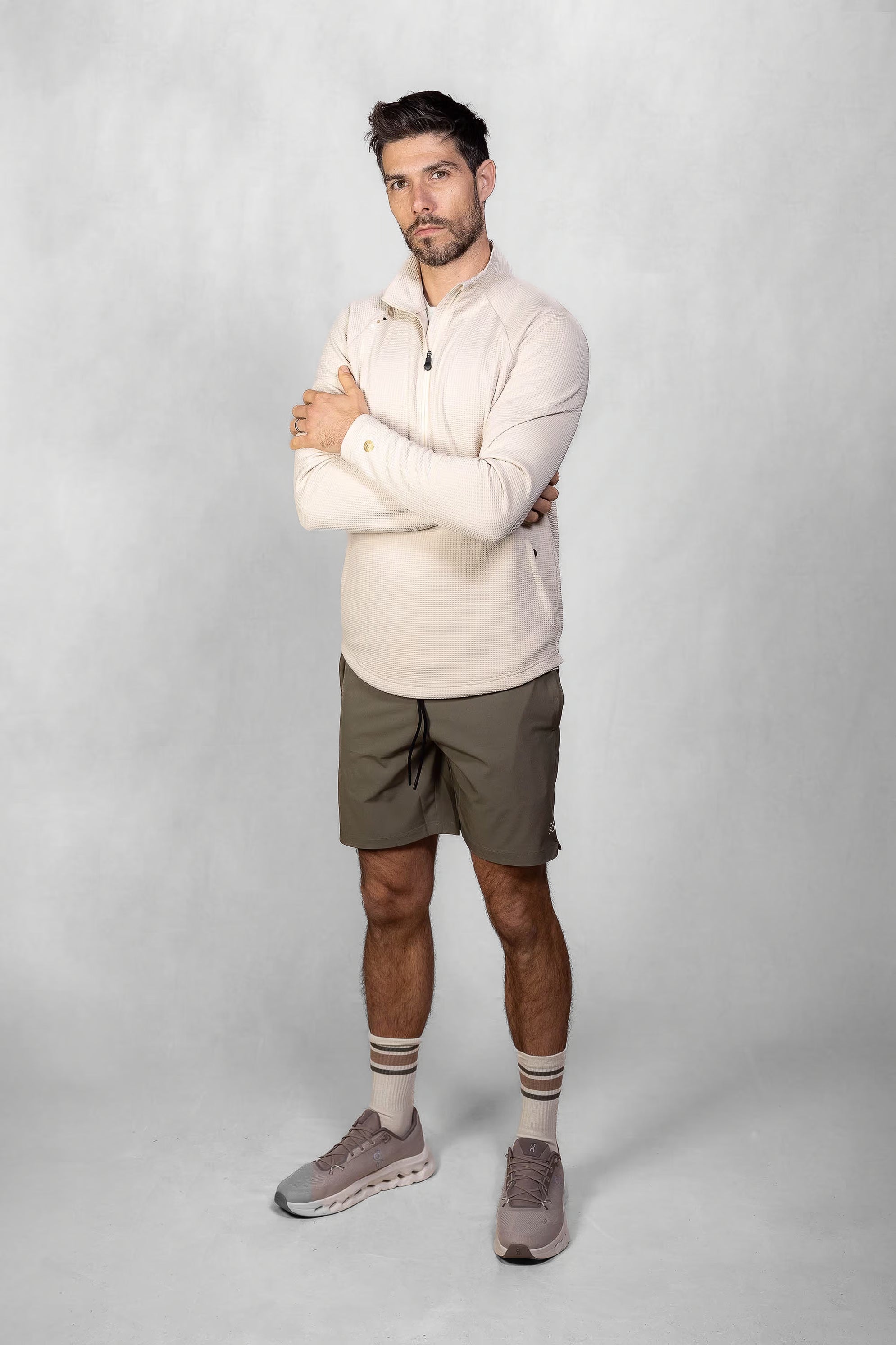 Men's Proformance Short in Olive Smoke #Colour_Olive Smoke