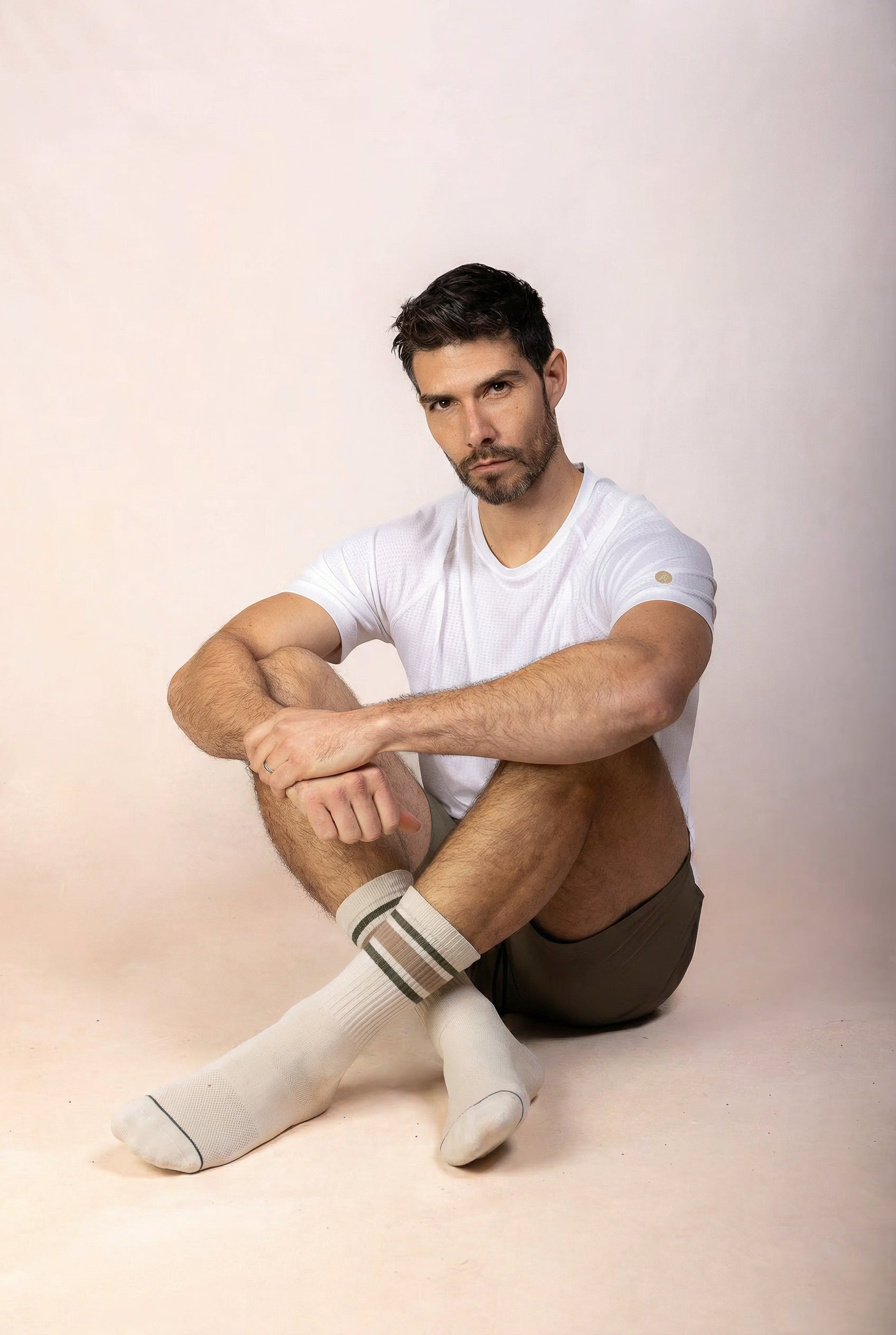 PRO | ORA men’s proformance socks in Off-White front view