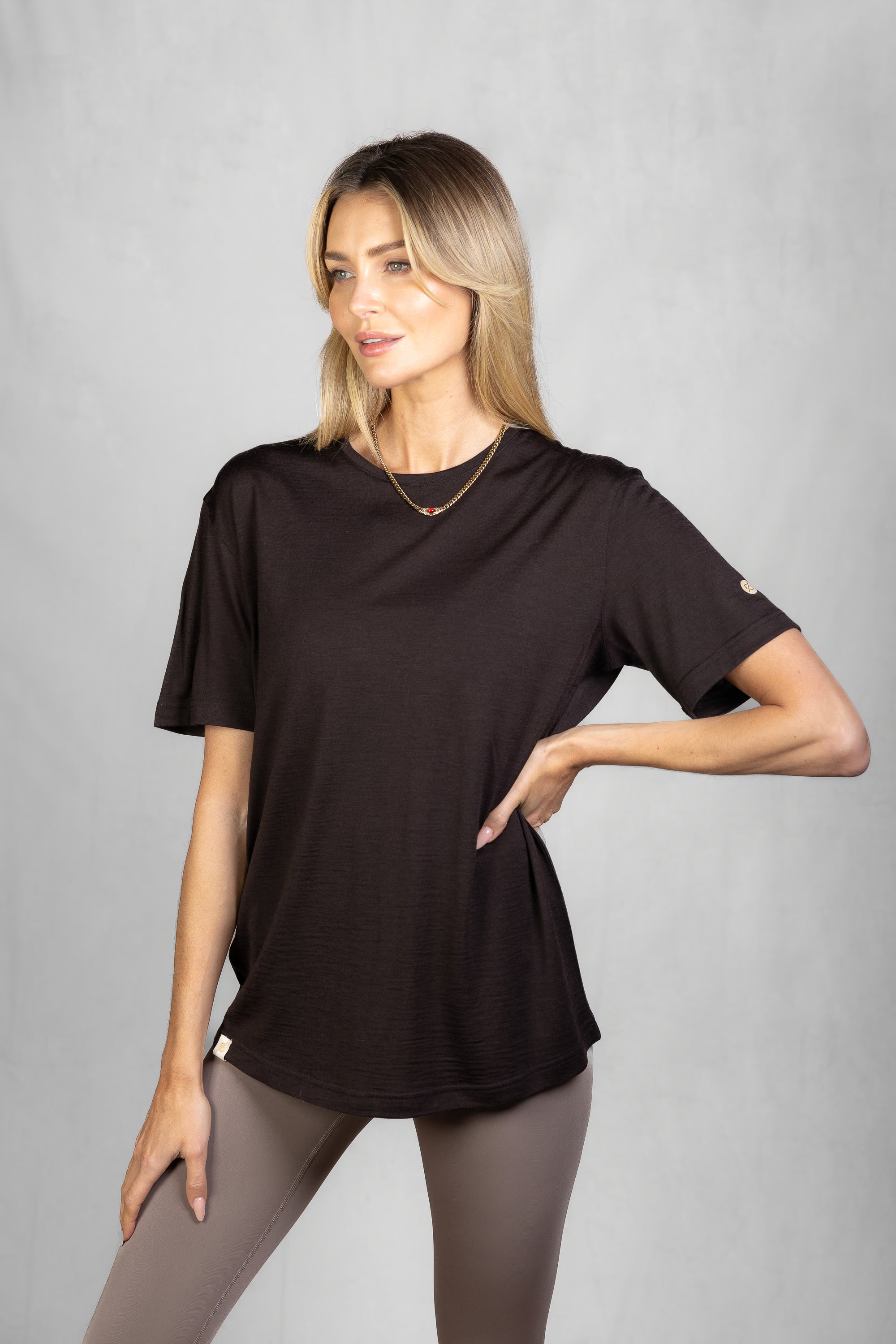 Women's Merino T-Shirt in Dark Espresso #Colour_Dark Espresso