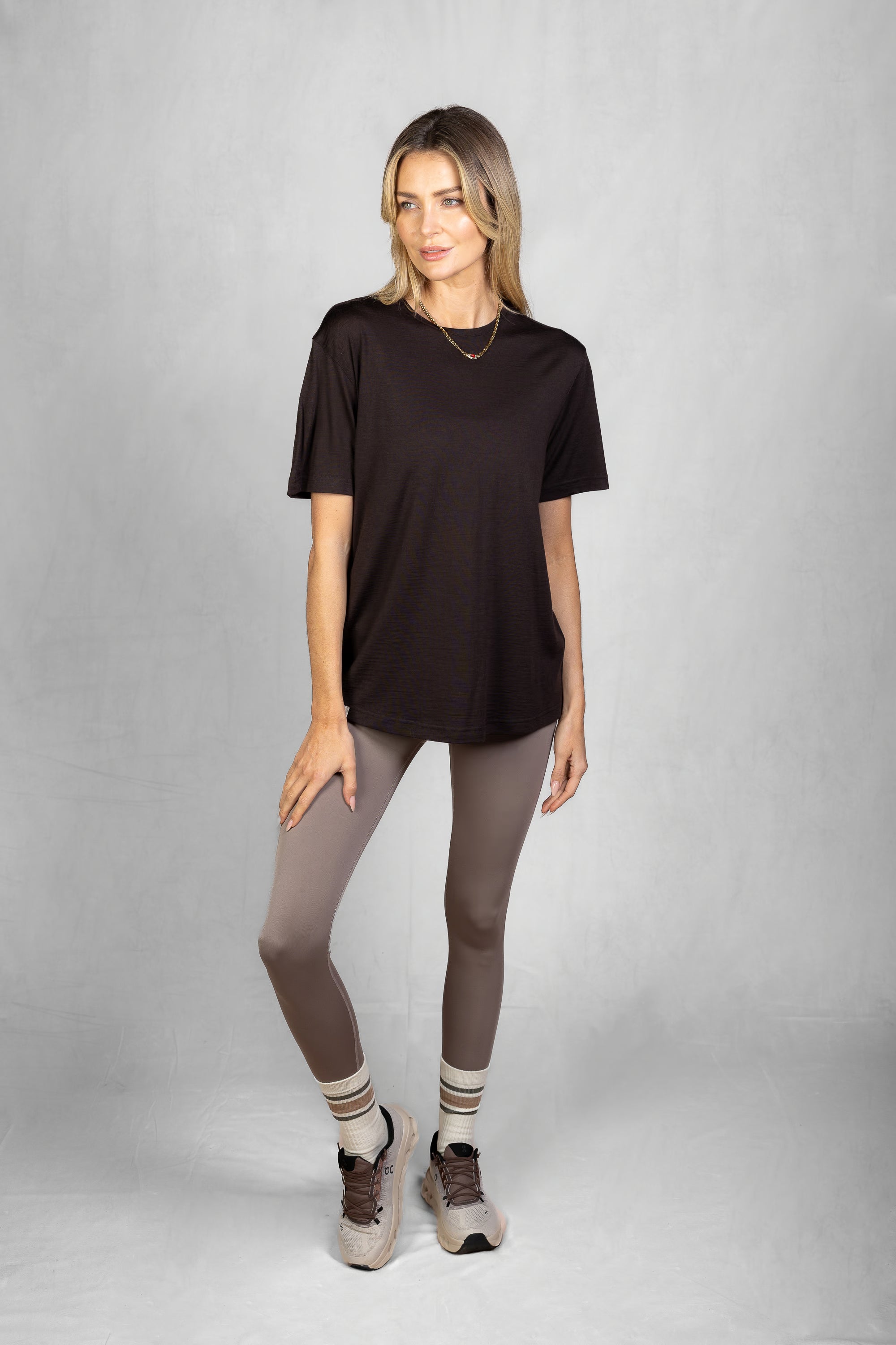 Women's Merino T-Shirt in Dark Espresso #Colour_Dark Espresso