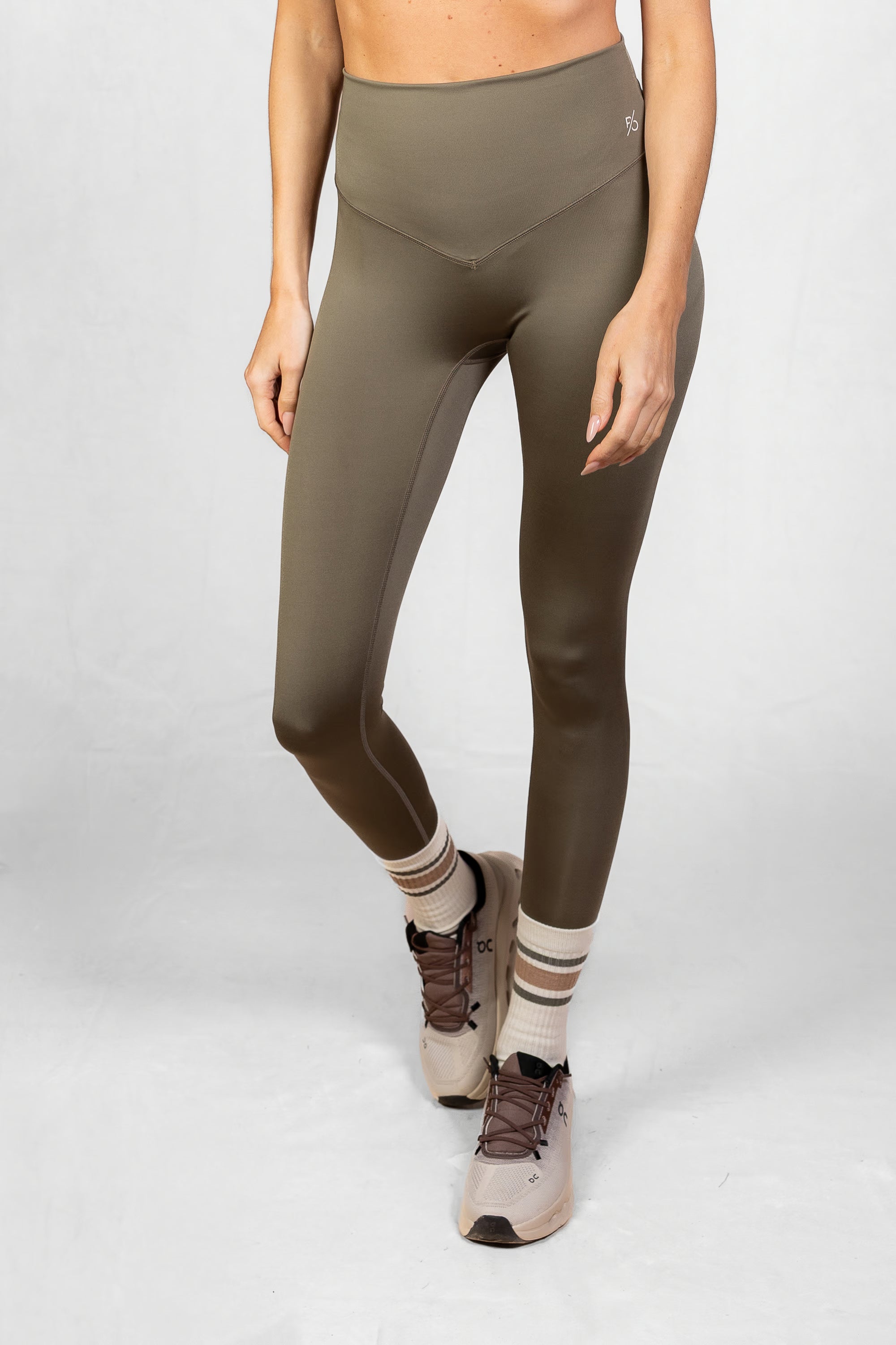 Women's Proformance High Waist Leggings in Olive Smoke #Colour_Olive Smoke