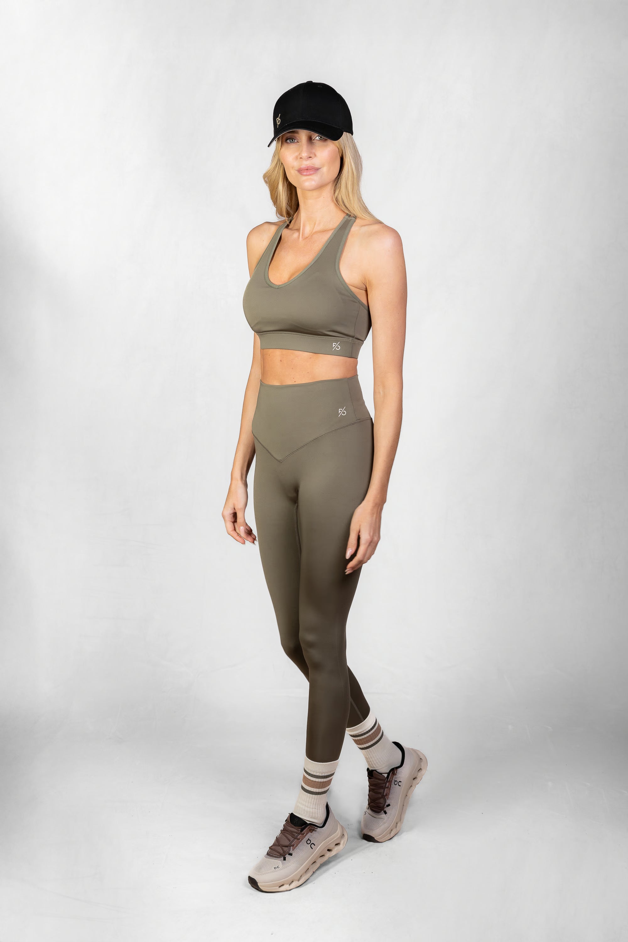 Women's Proformance High Waist Leggings in Olive Smoke #Colour_Olive Smoke