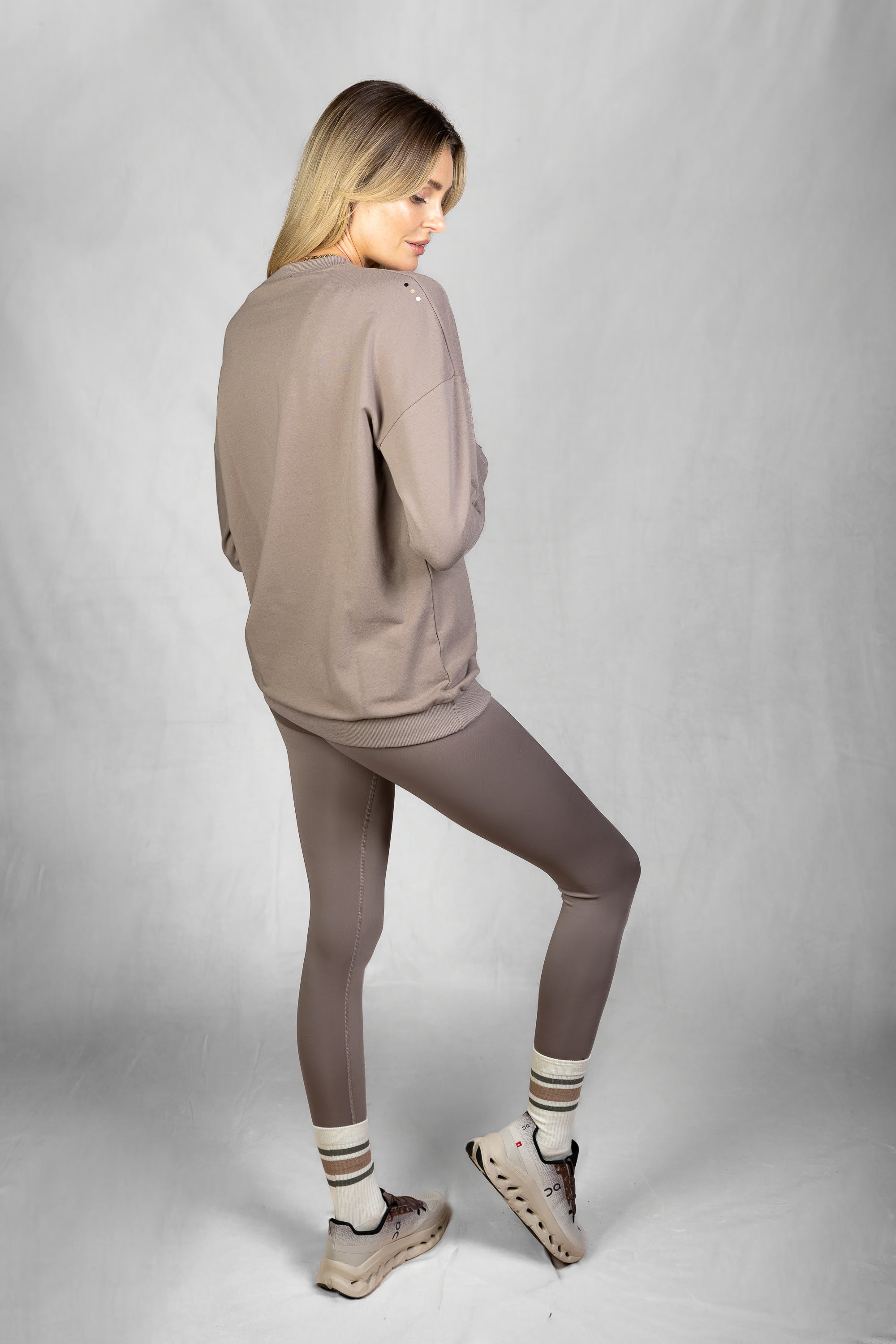 Women's Aura Drop Sweatshirt in Muted Clay #Colour_Muted Clay