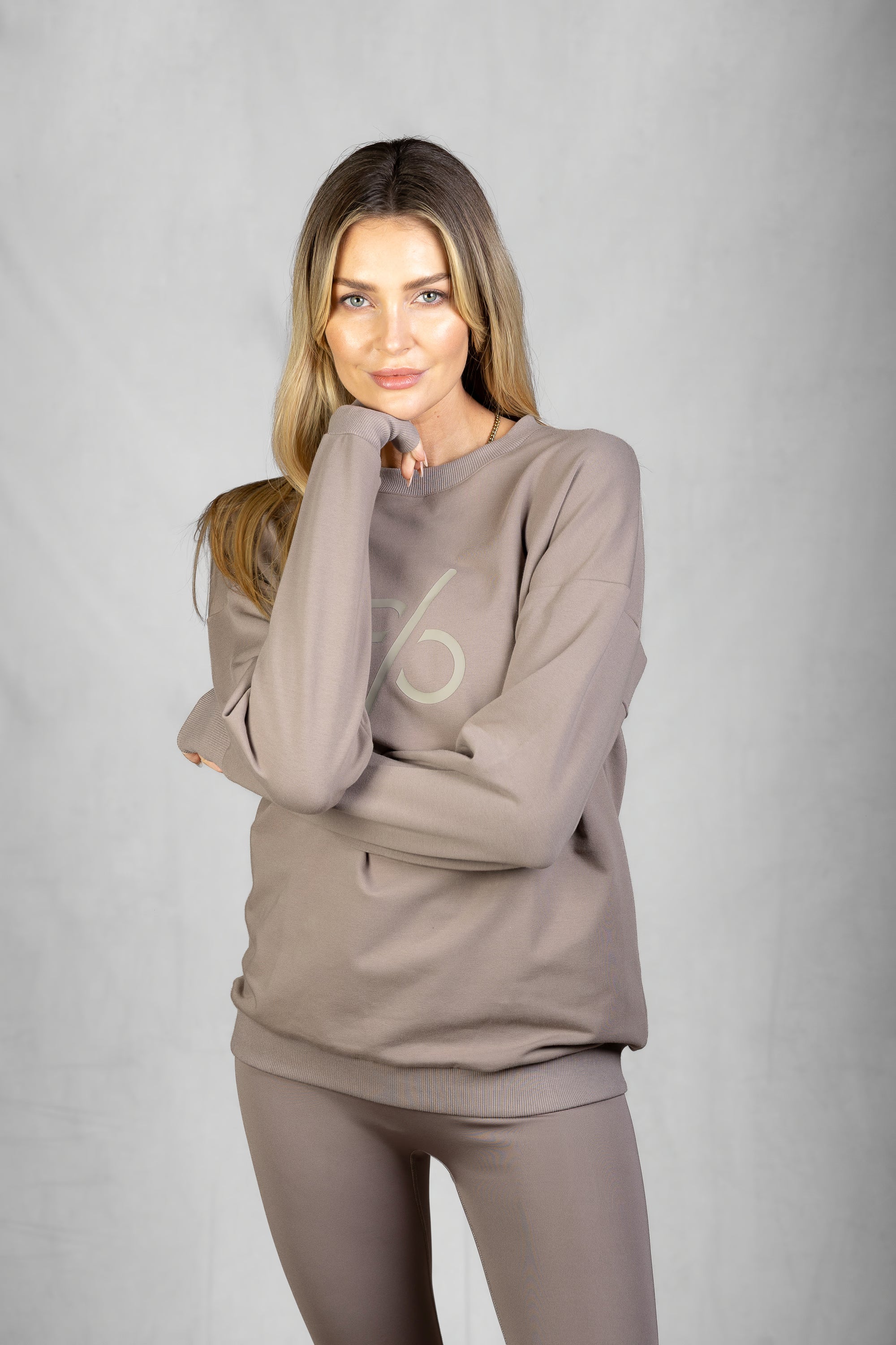Women's Aura Drop Sweatshirt in Muted Clay #Colour_Muted Clay