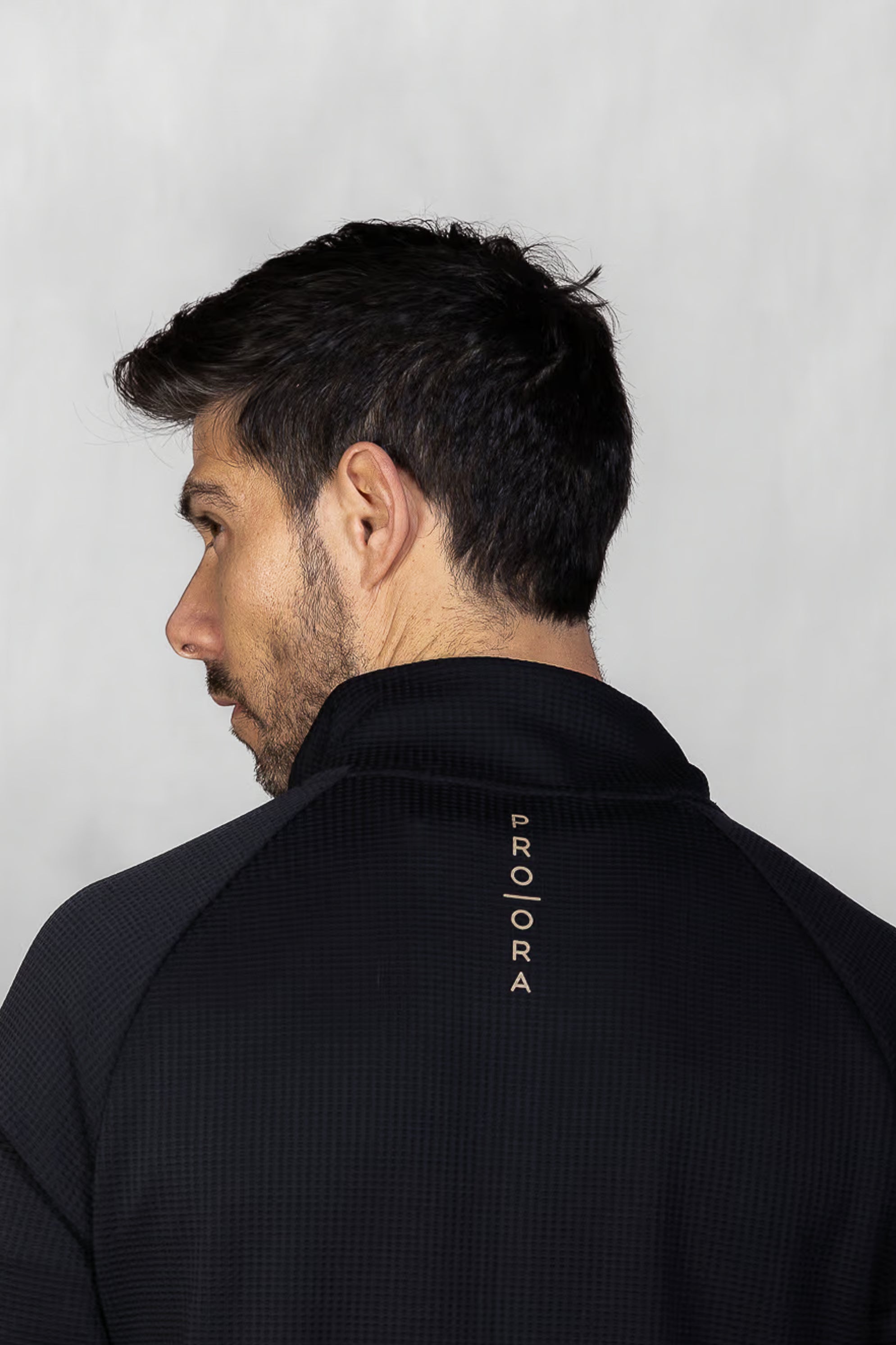 Men's Proformance Waffle Half Zip in Black Onyx #Colour_Black Onyx
